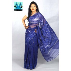 Blue jamdani Sharee for wedding ceremony